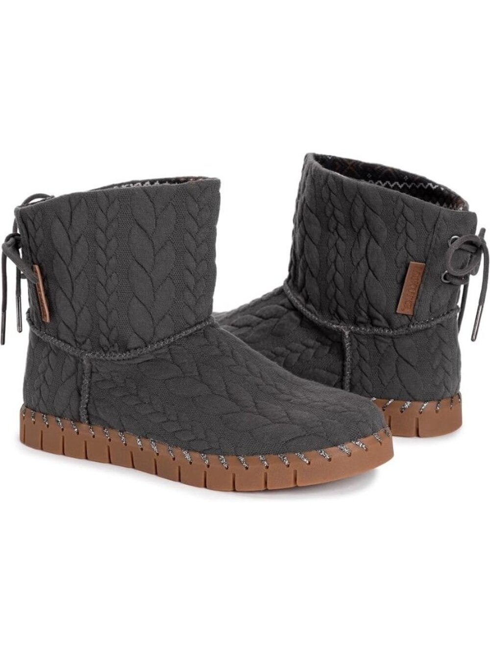 MUK LUKS Women's Flexi Hoboken Fashion Boots Booties Memory Foam Gray Size 7.5